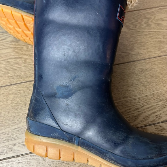 Joules Navy Blue Rubber Kids Wellingtons Rain Boots Sz 13 - Picture 8 of 13